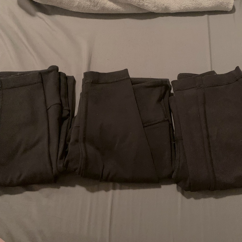 3 pairs sz 8 lululemon full length leggings